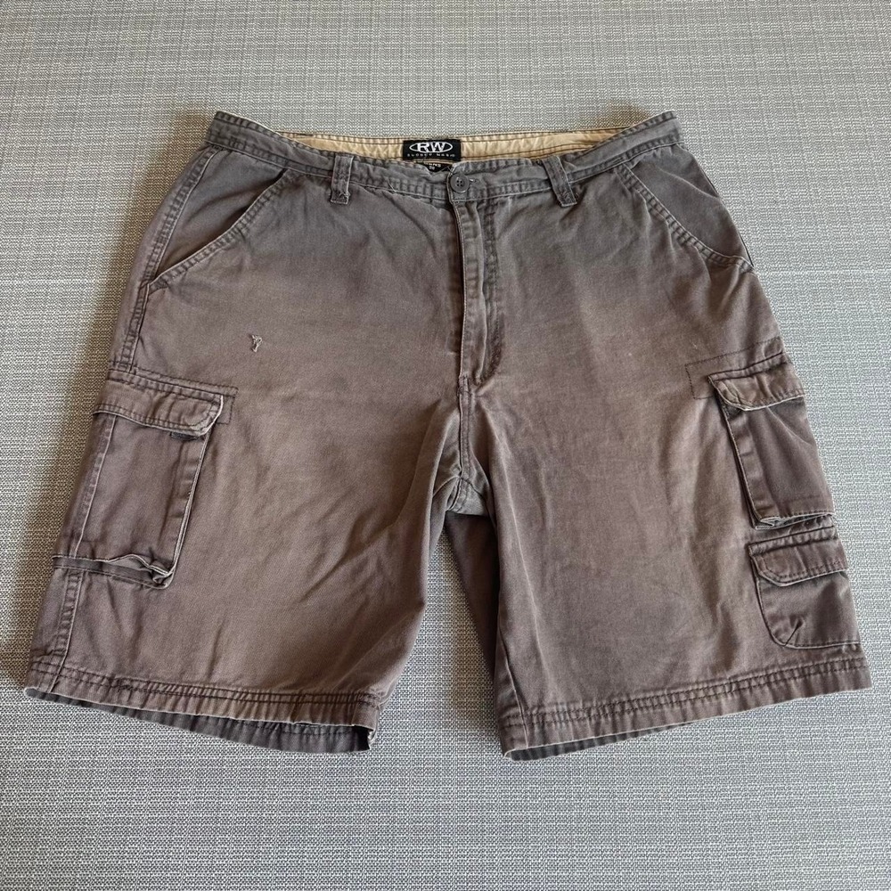 Rugged Wear brown cotton cargo shorts men's size 38